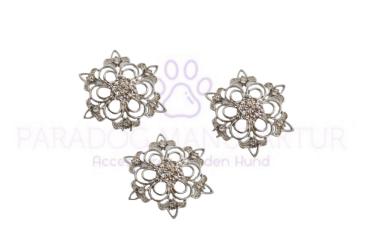 Concho Sternblume Silber mit Strass weiss