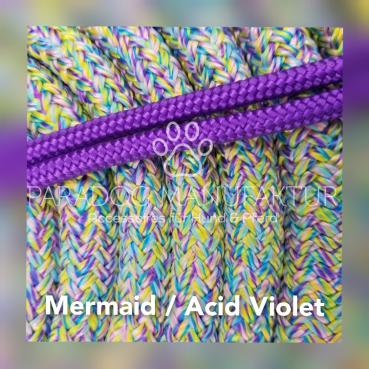 *Sonderedition* Knotenhalfter Set - "4/Kn Signal - Knotenhalfter mit 4 Knoten" & 4,20 m Lead-Rope - Mermaid/Acid Violet