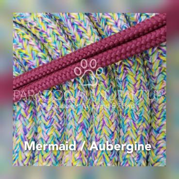 *Sonderedition* Knotenhalfter Set - "4/Kn Signal - Knotenhalfter mit 4 Knoten" & 4,20 m Lead-Rope - Mermaid/Aubergine