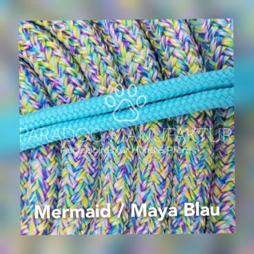 *Sonderedition* Knotenhalfter Set - "4/Kn Signal - Knotenhalfter mit 4 Knoten" & 4,20 m Lead-Rope - Mermaid/Maya Blau