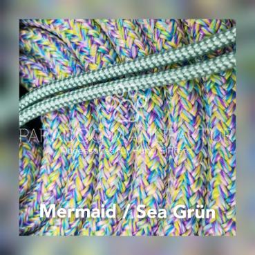 *Sonderedition* Knotenhalfter Set - "4/Kn Signal - Knotenhalfter mit 4 Knoten" & 4,20 m Lead-Rope - Mermaid/Sea Grün