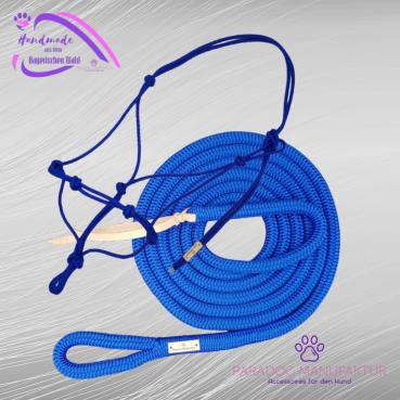 Knotenhalfter Set - "4/Kn Signal - Knotenhalfter" und 4,20 m Lead-Rope, Fb. Electric Blue