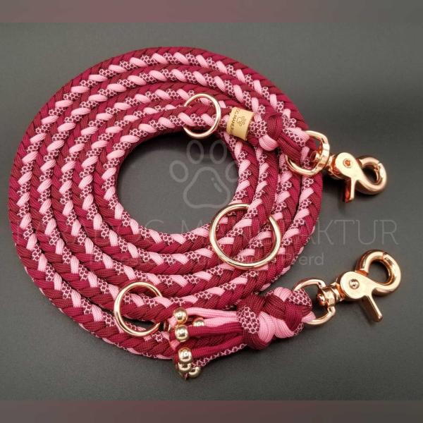 Leine „Nala" Modell Burgundy - 2,10m / 3-fach verstellbar Leine „Nala" Modell Burgundy - 2,10m / 3-fach verstellbar