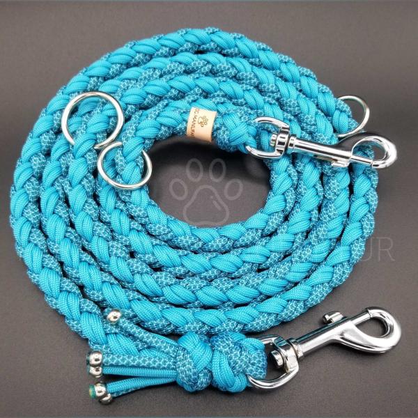 Leine „Sally", Modell Türkis&Teal - 2m / 3-fach verstellbar Leine „Sally", Modell Türkis&Teal - 2m / 3-fach verstellbar