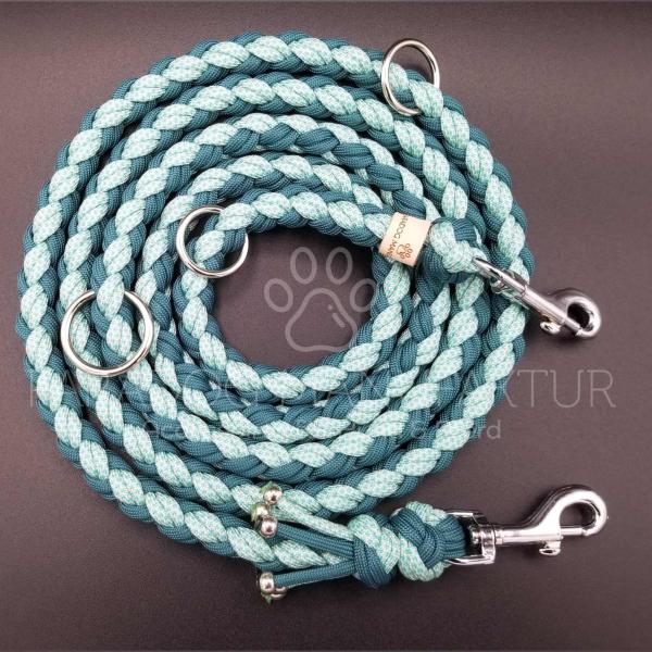 Leine „Sally", Modell Cream&Teal - 2m / 3-fach verstellbar Leine „Sally", Modell Cream&Teal - 2m / 3-fach verstellbar