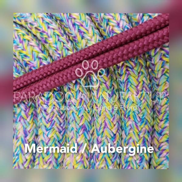 *Sonderedition* Knotenhalfter Set - "4/Kn Signal - Knotenhalfter mit 4 Knoten" & 4,20 m Lead-Rope - Mermaid/Aubergine