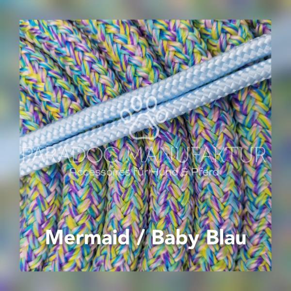 *Sonderedition* Knotenhalfter Set - "4/Kn Signal - Knotenhalfter mit 4 Knoten" & 4,20 m Lead-Rope - Mermaid/Baby Blau