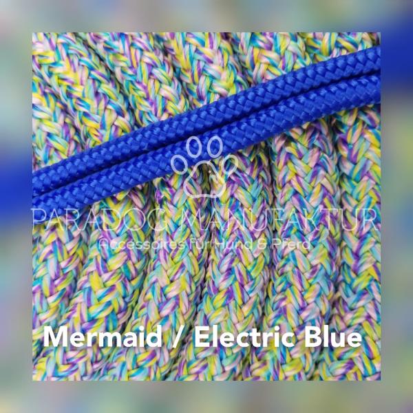 *Sonderedition* Knotenhalfter Set - "4/Kn Signal - Knotenhalfter mit 4 Knoten" & 4,20 m Lead-Rope - Mermaid/Electric Blue