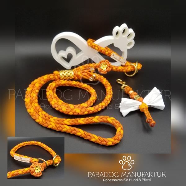 Retrieverleine Honey - mit Stegring / Blümchen-Schiebeknoten & fester Handschlaufe - *Evtl. abgebildetes Zubehör, Deko oder Accessoires sind nicht im Lieferumfang enthalten. Retrieverleine Honey - mit Stegring / Blümchen-Schiebeknoten & fester Handschlaufe - *Evtl. abgebildetes Zubehör, Deko oder Accessoires sind nicht im Lieferumfang enthalten.