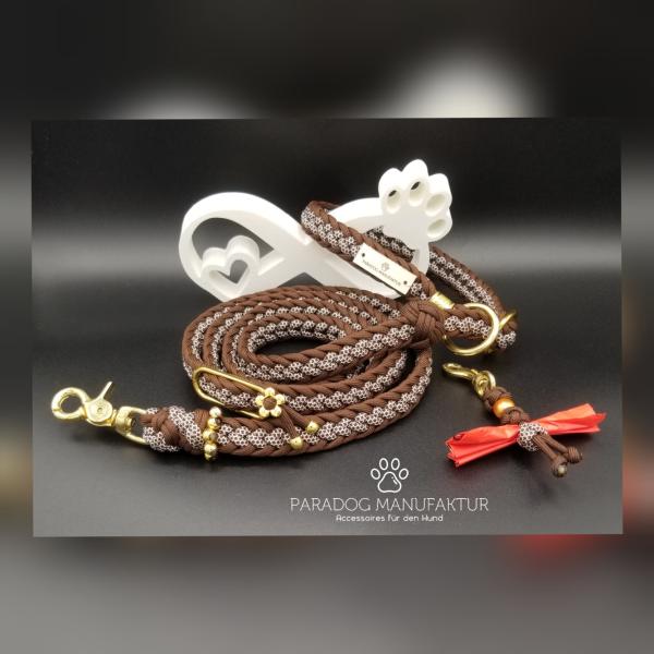 Retrieverleine Zoe mit Stegring / Schiebeknoten und verstellbarer Handschlaufe Retrieverleine Zoe mit Stegring / Schiebeknoten und verstellbarer Handschlaufe