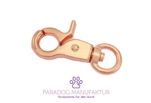 Scherenkarabiner 45 x10 mm Wirbel rund - Rosègold