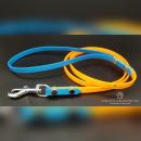 1,20m Bi-Colour Führleine mit Handschlaufe, Fb. Apricot / Blau - 9mm